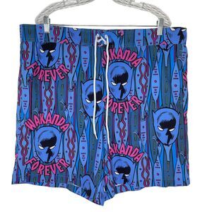 Marvel Multicolor Wakanda Black Panther Swim Trunks Shorts Size 2XL Men's